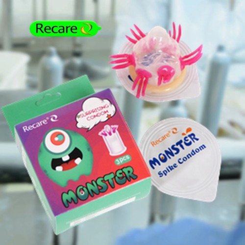 White Mens Condoms Monster With Thorns