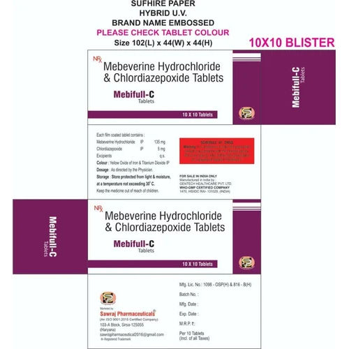 Mebeverin hcl Chlordia-zepoxide tablets