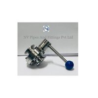 Butterfly Valve - Stainless Steel, Round Shape | Low-Torque 90-Degree Rotation, DIN Standard, Silver Finish