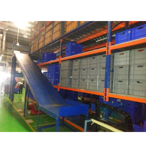 Blue Industrial Warehouse Racks