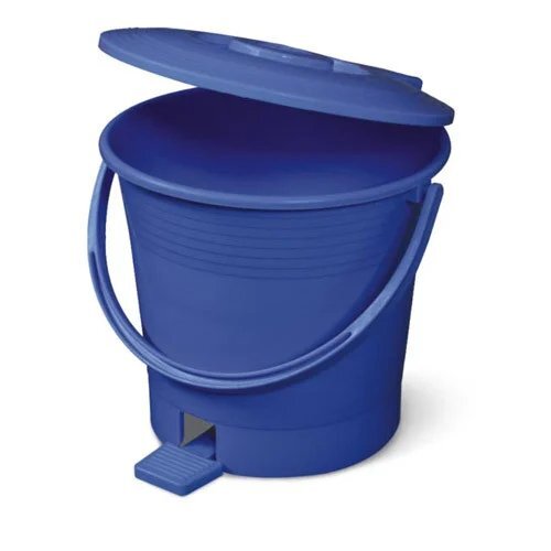 Plastic Dustbins - Plastic 25x20x30 cm Blue, Durable Material, Foot Pedal, Hinged Lid, Handle