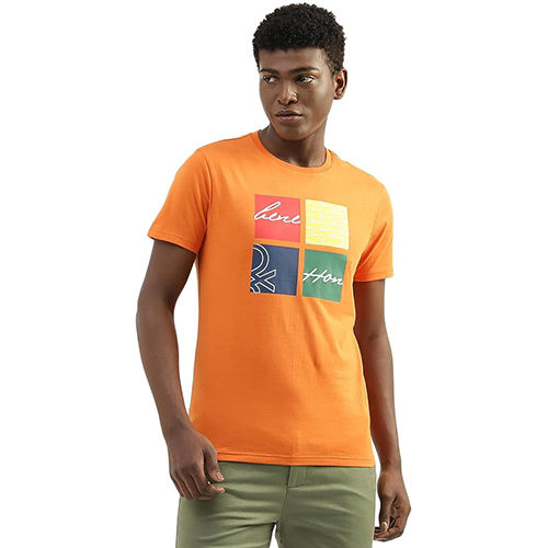 Mens Round Neck Printed Cotton T-Shirts