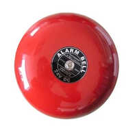 24v Dc Red Fire Alarm Bell - Mild Steel, 8 Inch Diameter, Waterproof, 97db Sound Pressure, 50 Hz Frequency, Fire Safety Usage