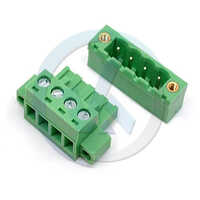 4 Pin Terminal Connector - 40x20x10 Mm, Green Color | Ideal For Terminal Block Applications With Secure Connections