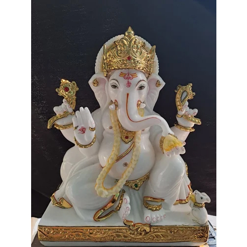 Polished Marble Ganesha Statue