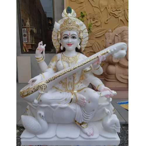 White Marble Saraswati Maa Statues