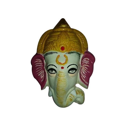 Multicolor Ganesh Wall Hanging Face Frp Statue