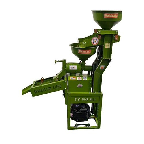 Semi-Automatic Mini Rice Mill 6N40 Double Vibration Type Machine With 3Hp Crompton Motor