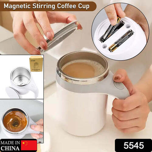 STIRRING COFFEE MUG MAGNETIC STIRRING COFFEE CUP STAINLESS STEEL MUG FOR MILK