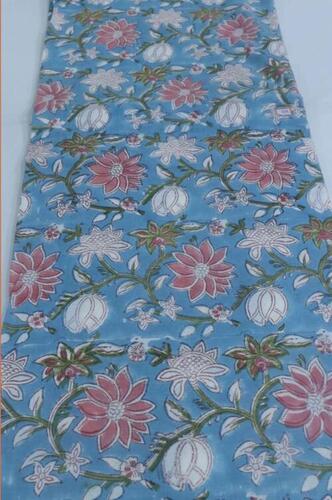 Hand Block Printed Cotton Dress Material Fabric Flower Fabric