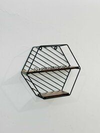 Wall decorative shelve or rack in iron with mdf base