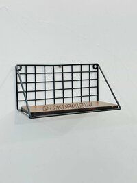 Wall decorative shelve or rack in iron with mdf base