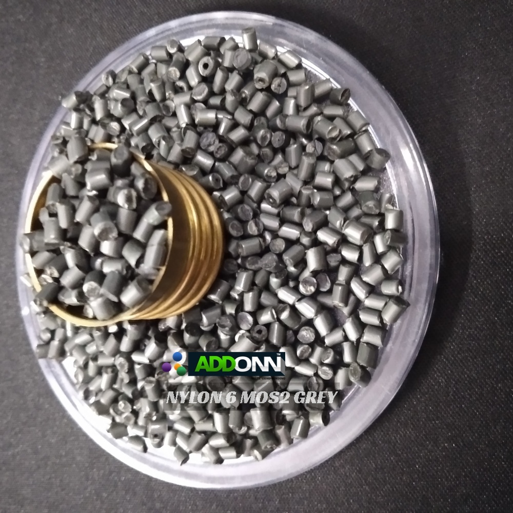 Nylon 6 Molybdenum Disulfide Plastic Raw Materials PA6 MOS2 Grey Pellets