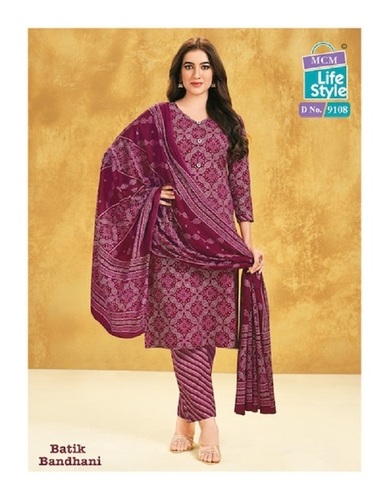MCM LifeStyle Batik Bandhni Special Kurti Pant With Dupatta