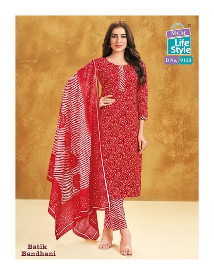 MCM LifeStyle Batik Bandhni Special Kurti Pant With Dupatta