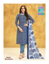 MCM LifeStyle Batik Bandhni Special Kurti Pant With Dupatta