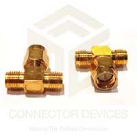 Sma Connector T Type - Brass Material, Sma Male To 2 Sma Female Configuration, 18ghz Maximum Frequency | Industrial Application