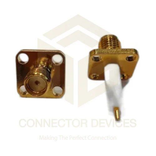 SMA FEMALE 4 HOLE CONNECTOR EXTENDED TEFLON