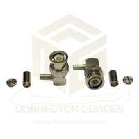 Bnc Male Right Angle Connector - Vswr 1.15, Dc-3 Ghz Frequency Range, 50 Ohm Impedance, Industrial Application, 1.0 M Center Contact Resistance