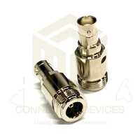 N Connector Female to BNC Female Adapter - 50 Ohm, 6 GHz VSWR 1.15:1 Max, Industrial Use, -40 to +85 Operating Temp