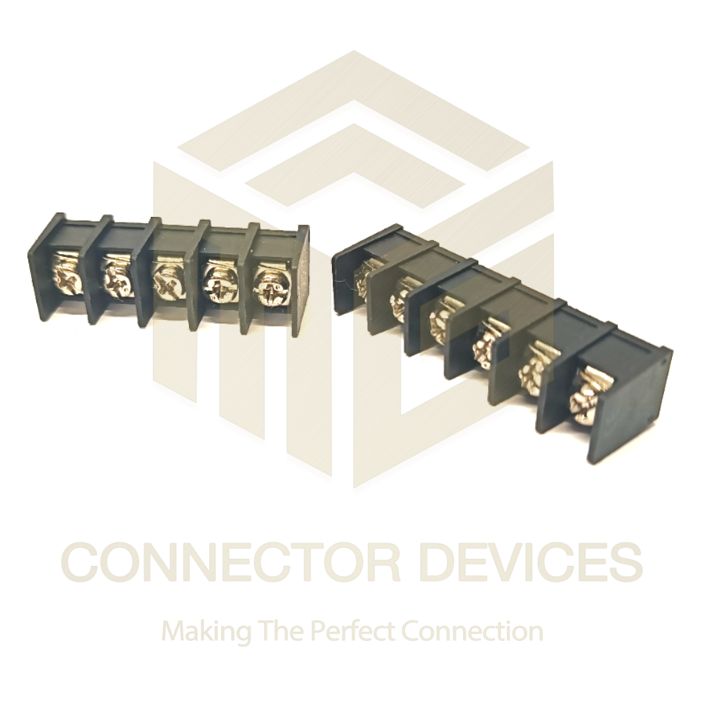 Barrier Terminal Block - Brass Material, 9.50 Mm Pitch, Black Color, Rated 32a/300v | High Temperature Resistance, Threaded Connection, Screw Termination