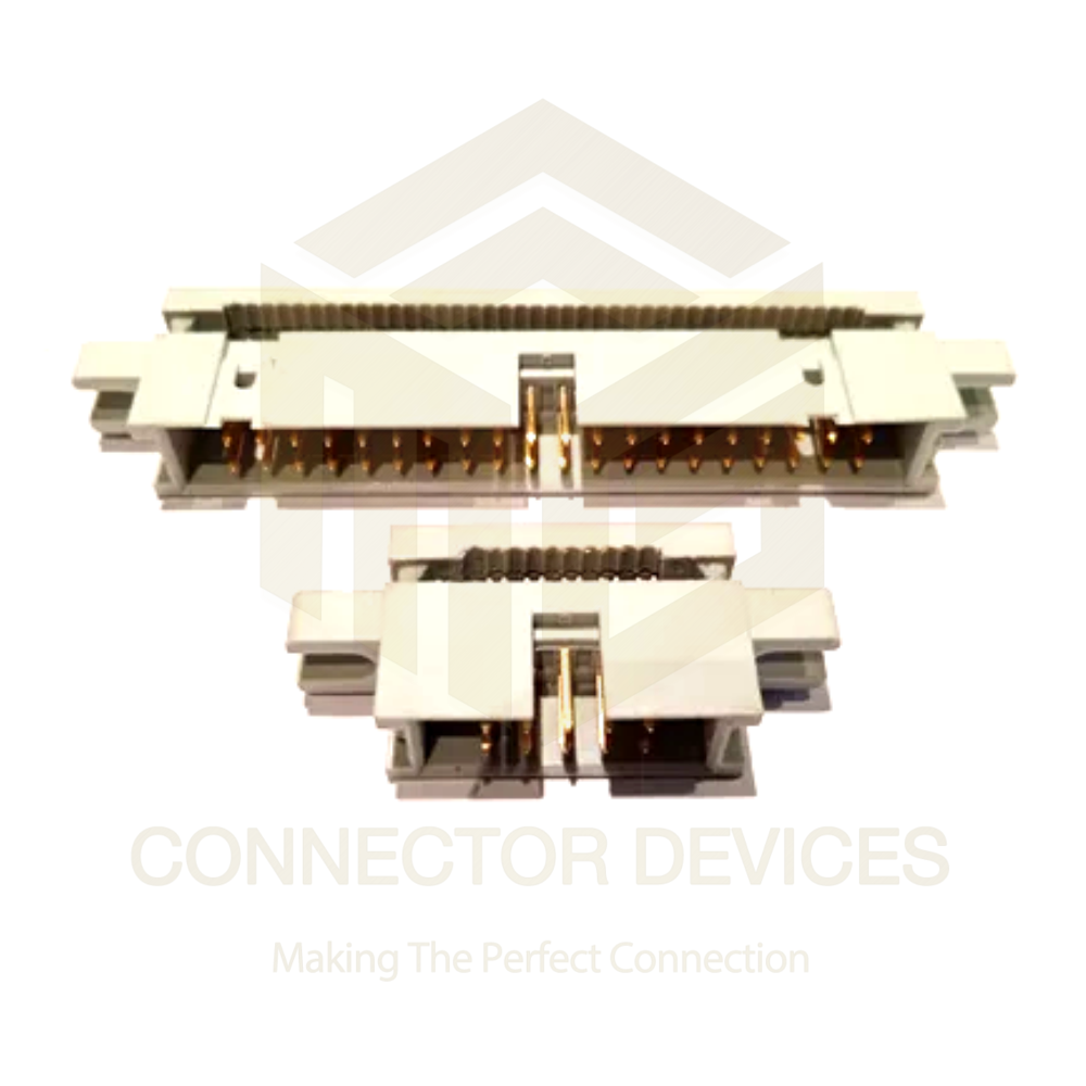 Frc Idc Connector Box Header - Thermoplastic Ul94v-0, Grey, 10 To 64 Pin Copper Alloy Female Socket Connector, Pcb Mount, Reliable Multiple Pin Support