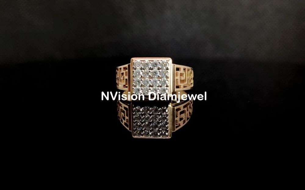 Men's Natural Diamond Light Weight Rose Gold Wedding Ring