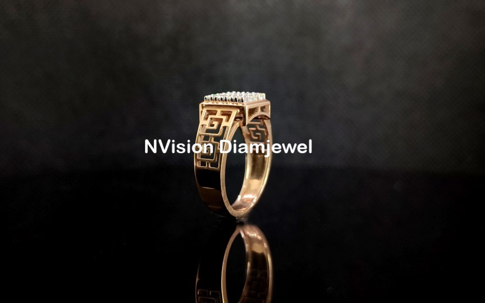 Men's Natural Diamond Light Weight Rose Gold Wedding Ring