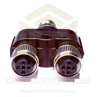 M12 5 Pin Y Connector - Color: Black