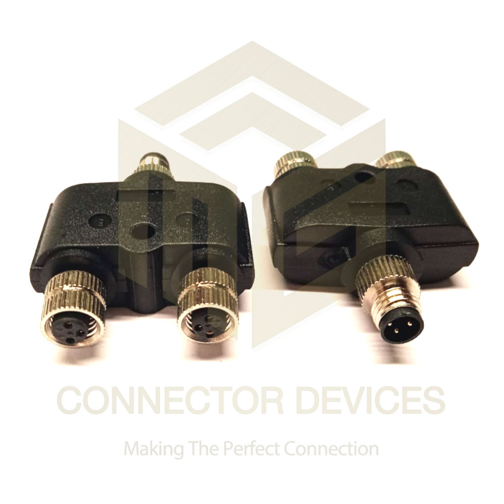 M8 Sensor Connectors Y SPLITTER 3 PIN