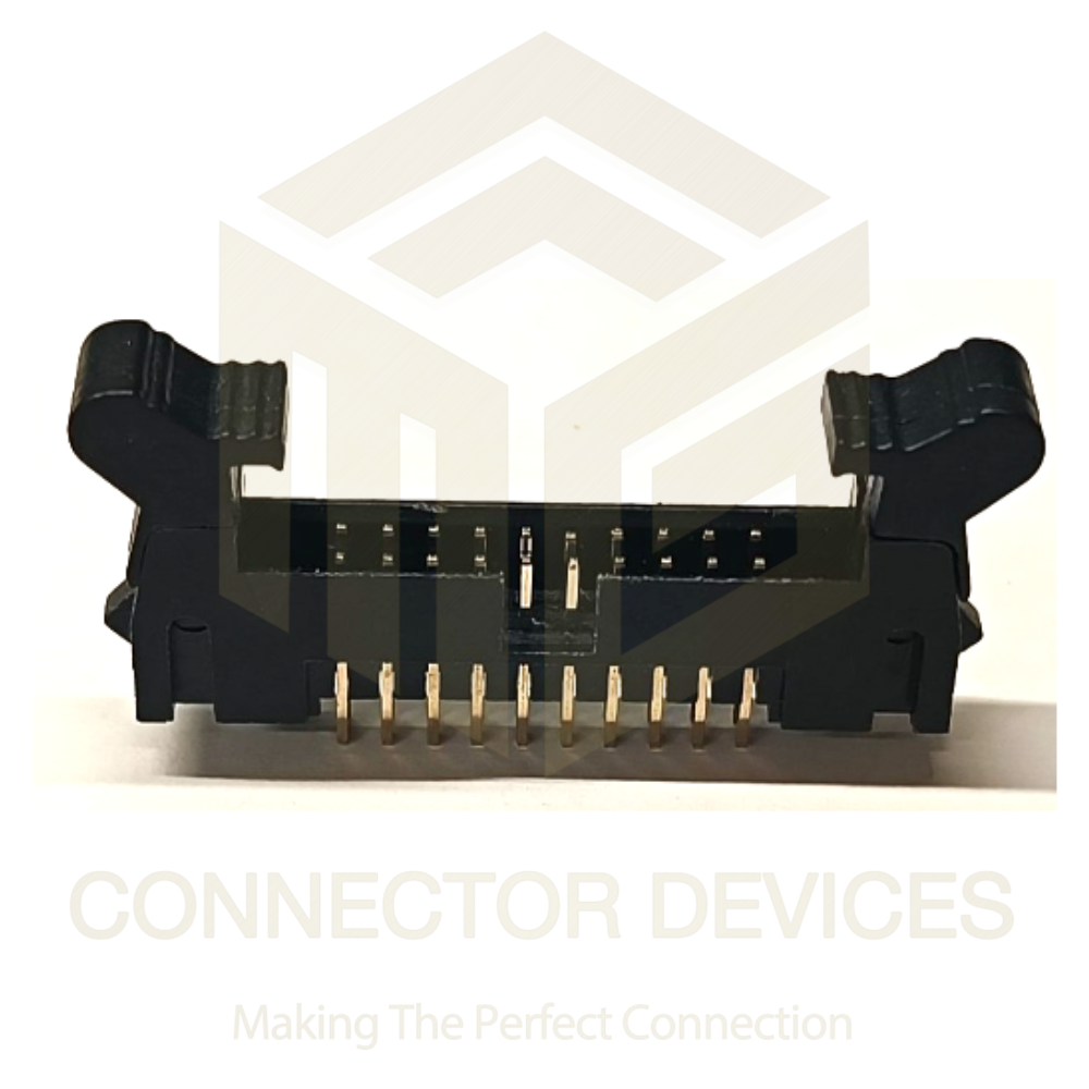 Frc Male Connector 2mm Male Lock Type - Brass Alloy, 10 To 64 Pin Poles, Black Matte Finish | Secure Locking Mechanism, Pcb Mount Compatible, -40c To +105c