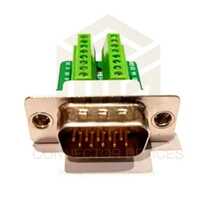 Bus Connectors 15 Pin Rs232 - Brass Pins, Steel Screws, Standard Size, Black | Solderless Vga Male Connector, Ip67 Rated, Industrial Application