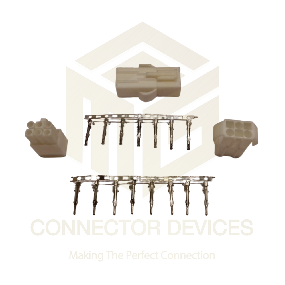 El Series Relimate Connector 4.5mm - Plastic And Metal, 4 Poles, White Color | Through-hole Mounting, Lightweight, Rectangular Shape, High Precision