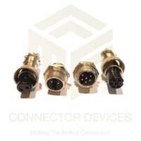 Round Shell Connector 4 Pin Male Female - 16mm Size, 7 Amp Current Rating, 125v Voltage, Silver Color | Industrial Grade, -20â°c To +80â°c Operating Temperature