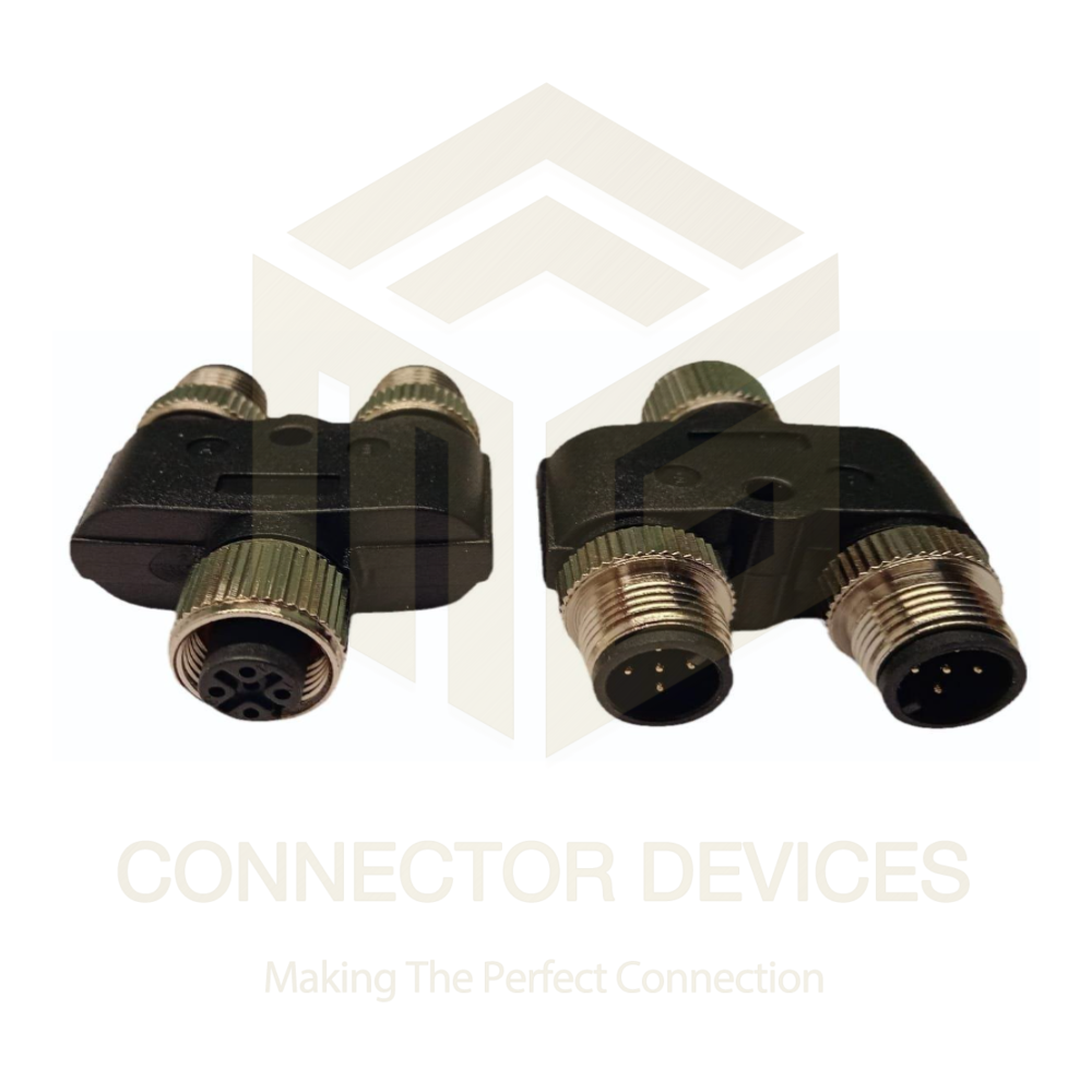 M12 Sensor Connectors Y Splitter 5 Pin