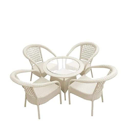 Outdoor Patio Chair and Table - Poly Nylon, Heavy Iron Frame, Synthetic Rattan, Black-Brown | Comfortable, Durable, Easy to Clean, Perfect for Relaxing