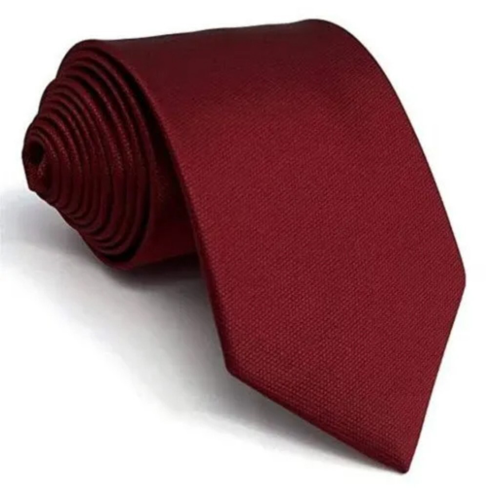 Solid Color Tie - Color: Maroon