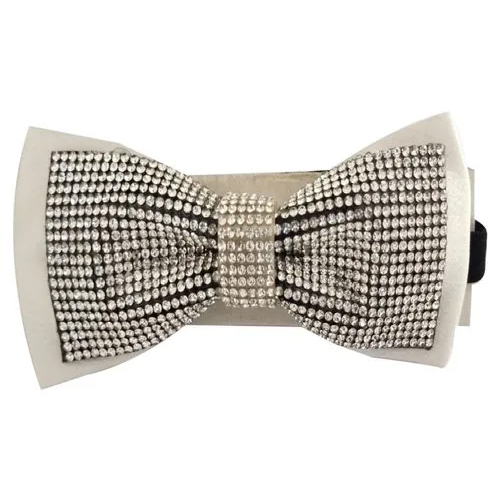 Mens White Cotton Bow Tie