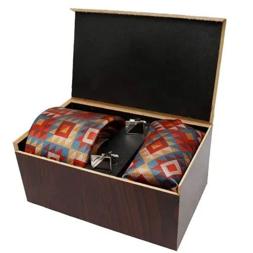 Multicolor Men Polyester Necktie Gift Set