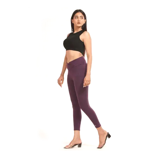 Plum Ankle Length Tights Leggings - High-Quality Cotton, Customized Fit, All Season Versatility, Washable, Available in Multiple Colors