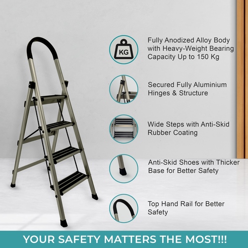 ALUMINIUM PREMIUM GOLD 4 STEP LADDER