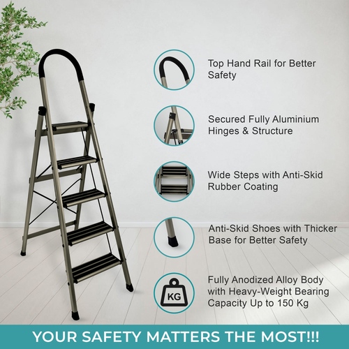 ALUMINIUM PREMIUM GOLD 5 STEP LADDER