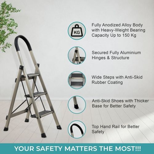 ALUMINIUM PREMIUM GOLD 3 STEP LADDER