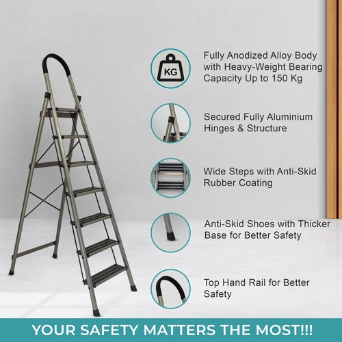 ALUMINIUM PREMIUM GOLD 7 STEP LADDER