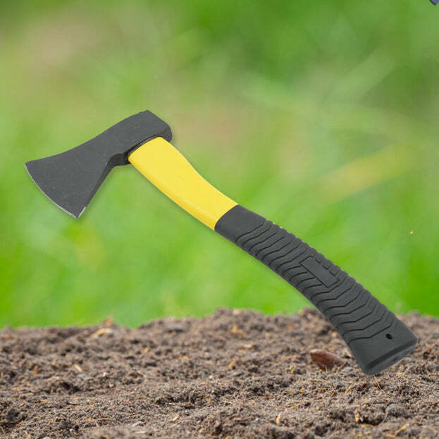 GARDENING TOOLS HATCHET AXE FIBERGLASS BODY RUBBERIZED HANDLE WOOD