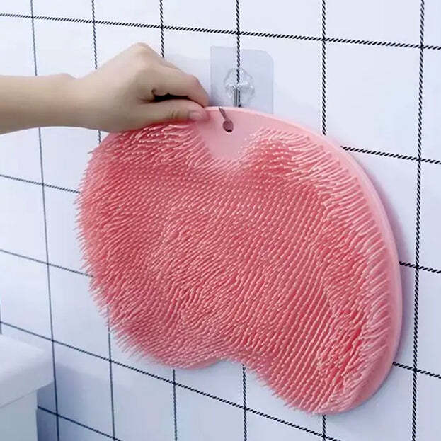 SILICONE BATH MASSAGE CUSHION WITH SUCTION CUP SHOWER FOOT SCUBBER BRUSH FOOT BATH MAT SCRUBBER