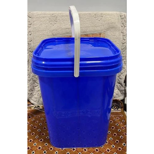 Blue 19 L Square Plastic Cashew Bucket