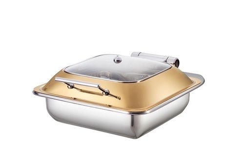 7 ltrs. Square gold lid induction base chafer