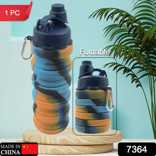 FOLDABLE WATER BOTTLE BPA FREE FDA APPROVED FOOD GRADE SILICONE LEAK PROOF PORTABLE SPORTS TRAVEL WATER BOTTLE