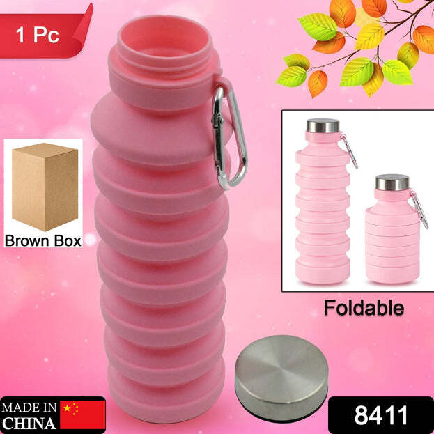 FOLDABLE WATER BOTTLE BPA FREE FDA APPROVED FOOD GRADE SILICONE LEAK PROOF PORTABLE SPORTS TRAVEL WATER BOTTLE